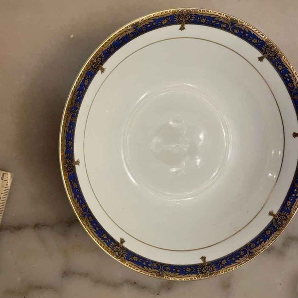 Royal gold and blue china bowl
